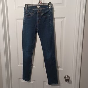 J. Crew Stretch Dark Denim 5 Pocket Cropped Cigarette Jeans Sz 24